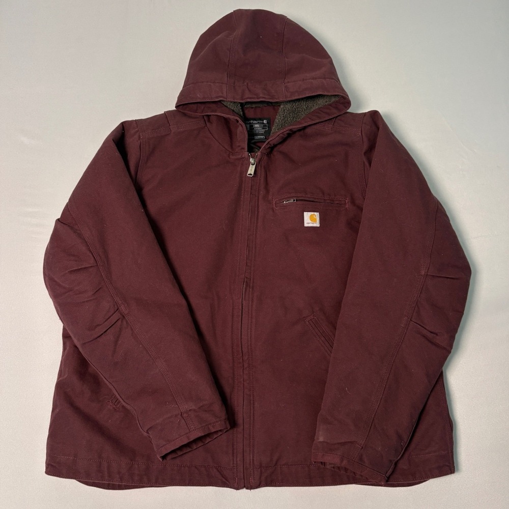 Carhartt Full Swing Armstrong Active Jacket Sherpa Lined Burgundy Mens XL